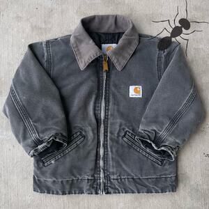 Vintage Y2K Carhartt YOUTH black detroit work wear jacket